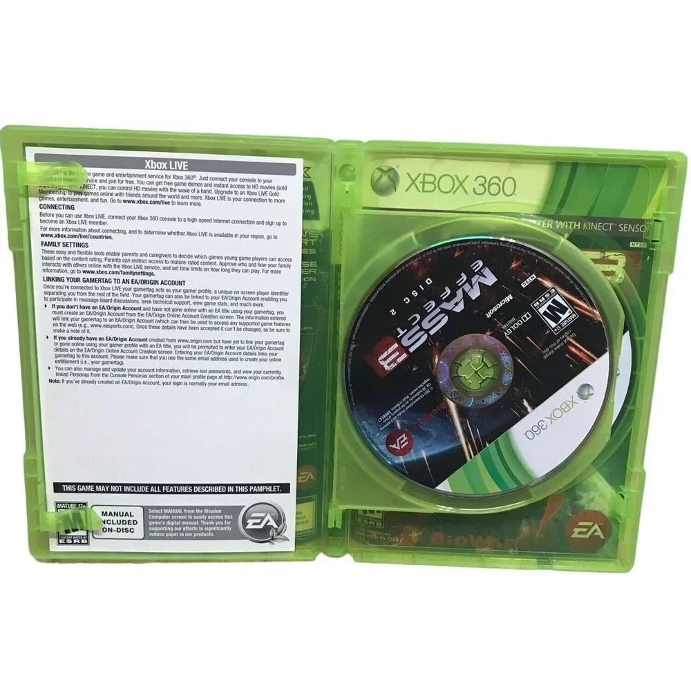 Xbox 360 3 Games Mass Effect 1 Mass Effect 2 Mass Effect 3 Rpg‎ Tested Complete